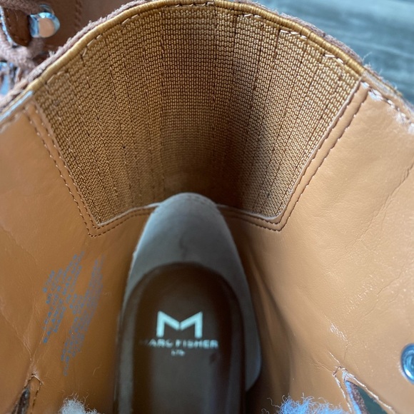 NEW Marc Fisher Women’s Tan Ankle Lace Up Winter Boots Size 6.5 - Picture 6 of 9